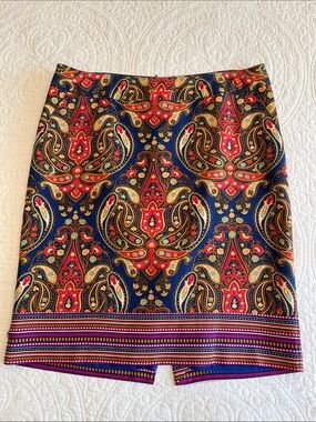 Pencil Skirt Cotton Women's 12 Lined  Scarf Print Multicolor Boho‎ Festival